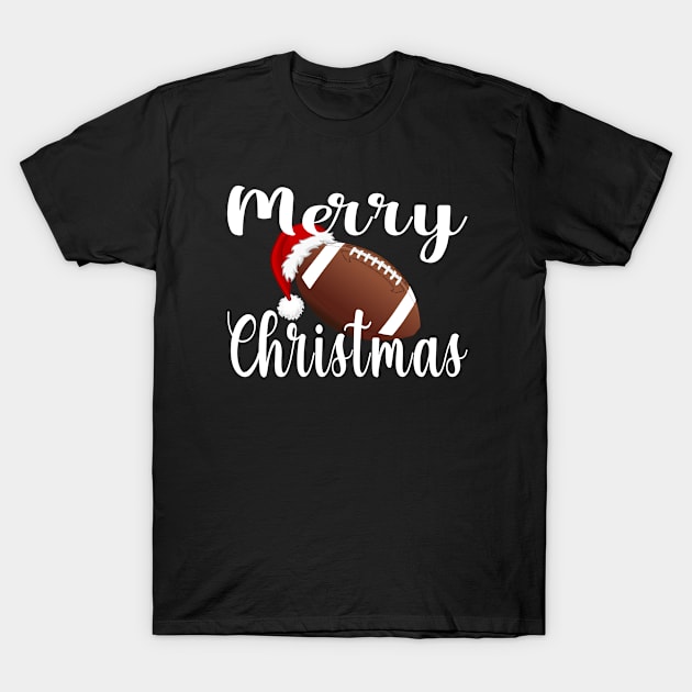 Funny Christmas Football Lover Player Gift T-Shirt by ExprezzDesigns